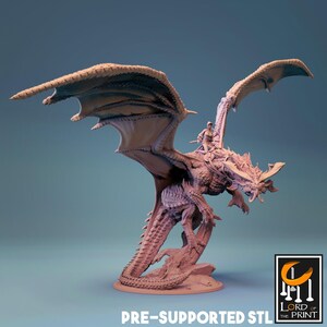 Oriental Dragon Miniature | Tabletop RPG Miniature | Rescale Miniature | Roleplaying 3D Printed Fantasy Mini Flying