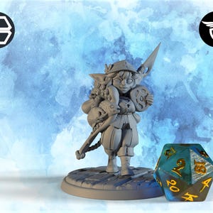 Female Goblin Fisher Miniature, Minnow | Twin Goddess Miniatures | Tabletop RPG Miniature | Roleplaying 3D Printed Fantasy Mini