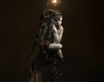 Cursed Faun Miniature, Eshvara | Tabletop RPG Miniature | Nerikson | Roleplaying 3D Printed Fantasy Mini