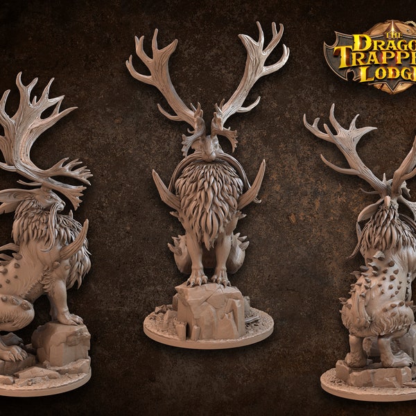 Jackalope King Miniature | Tabletop RPG Miniature | Dragon Trappers Lodge | Roleplaying 3D Printed Fantasy Mini