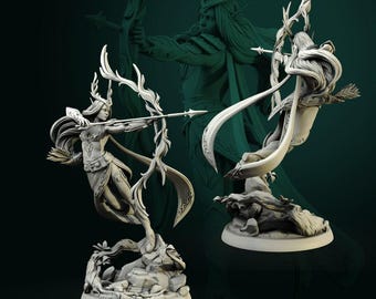 Elven Queen Miniature, Niel | Tabletop RPG Miniature | White Werewolf Tavern | Roleplaying 3D Printed Fantasy Mini