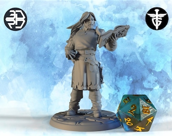 Cleric Miniature, Thomas | Twin Goddess Miniatures | Tabletop RPG Miniature | Roleplaying 3D Printed Fantasy Mini