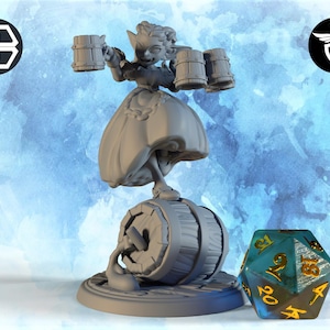 Goblin Barmaid Miniature | Twin Goddess Miniatures | Tabletop RPG Miniature | Roleplaying 3D Printed Fantasy Mini