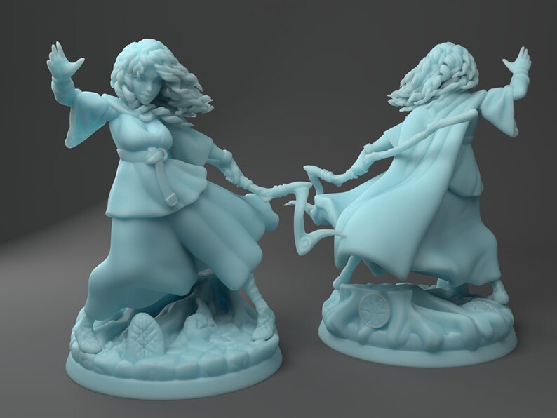 Female Wizard Miniature Twin Goddess Miniatures Tabletop Etsy
