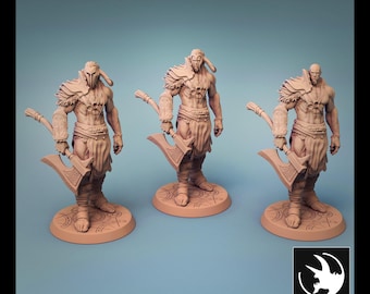 Barbarian Miniature | Tabletop RPG Miniature | Rescale Miniature | Roleplaying 3D Printed Fantasy Mini