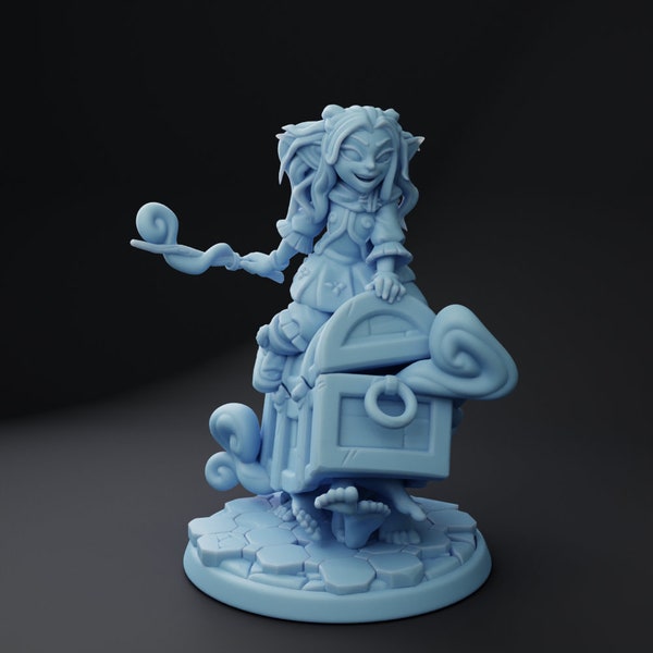 Female Goblin Wizard Miniature | Twin Goddess Miniatures | Tabletop RPG Miniature | Roleplaying 3D Printed Fantasy Mini