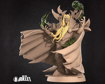 Blood Elf Pyromancer Miniature | Tabletop RPG Miniature | Bite The Bullet | Roleplaying 3D Printed Fantasy Mini