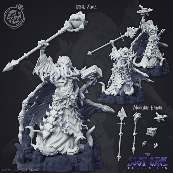 D/&D, DnD, Dungeons and Dragons, Pathfinder, Frostgrave Warlock Mind Flayer Zuok Unpainted Mini for TTRPGs
