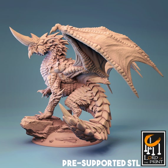 Ancient Copper Dragon 3d Printed Miniature for Table Top ...