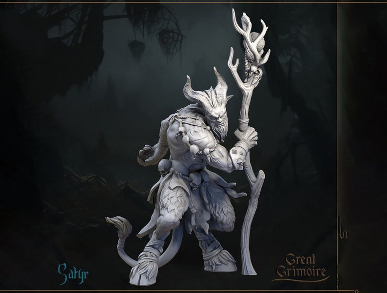 Satyr Shaman Miniature Tabletop RPG Miniature Great Etsy