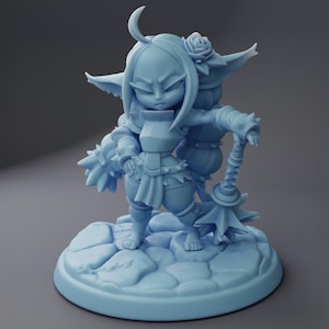 Female Goblin Miniature, Thistle | Twin Goddess Miniatures | Tabletop RPG Miniature | Roleplaying 3D Printed Fantasy Mini