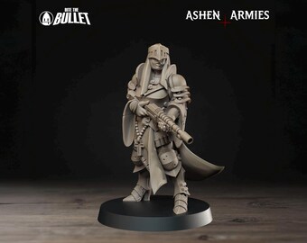Female Sniper Priest Miniature, Rifle | Tabletop RPG Miniature | Bite the Bullet | Roleplaying 3D Printed Fantasy Mini