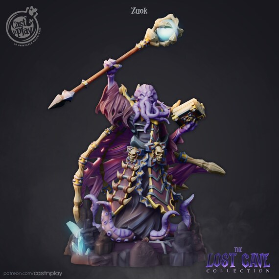 D/&D, DnD, Dungeons and Dragons, Pathfinder, Frostgrave Warlock Mind Flayer Zuok Unpainted Mini for TTRPGs