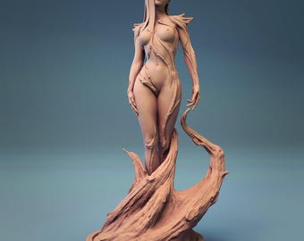 Dryad Miniature | Tabletop RPG Miniature | Rescale Miniature | Roleplaying 3D Printed Fantasy Mini