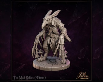 The Mad Rabbit Miniature | Tabletop RPG Miniature | Great Grimoire | Roleplaying 3D Printed Fantasy Mini