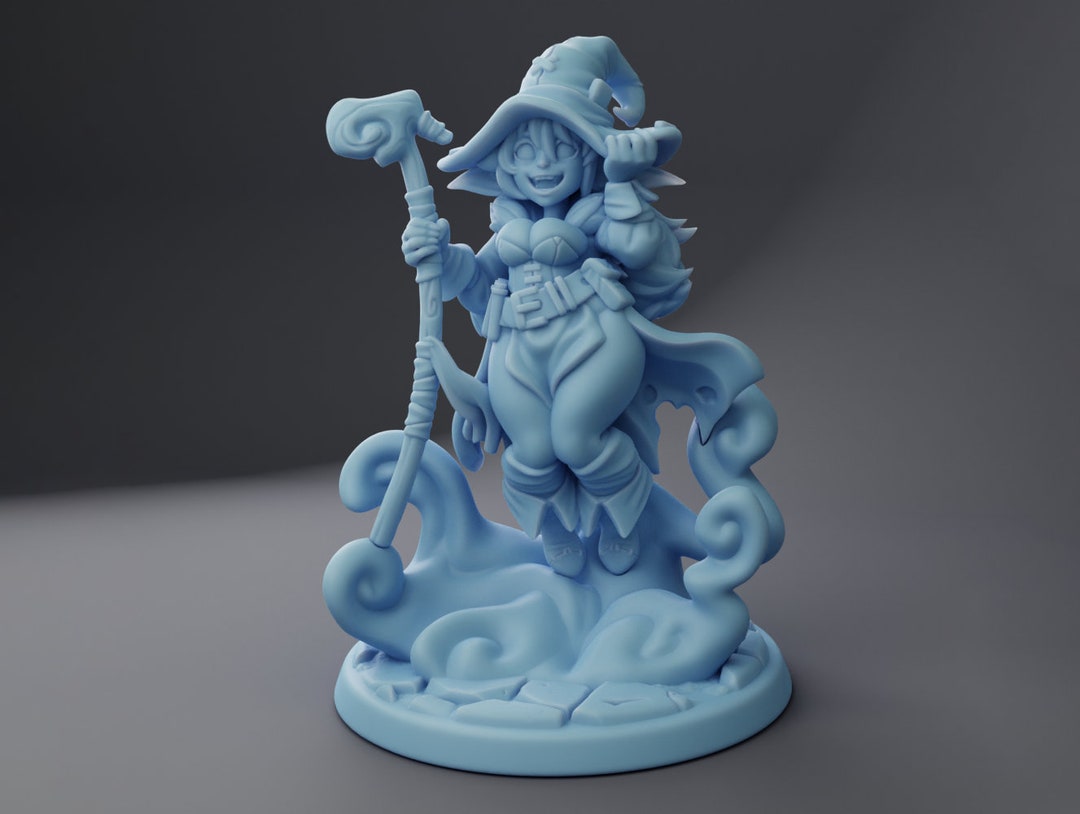 Wizard Mini Female Goblin Wizard Miniature Twin Goddess Miniatures Tabletop RPG ...