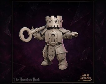 The Heartlock Rook Miniature | Tabletop RPG Miniature | Great Grimoire | Roleplaying 3D Printed Fantasy Mini