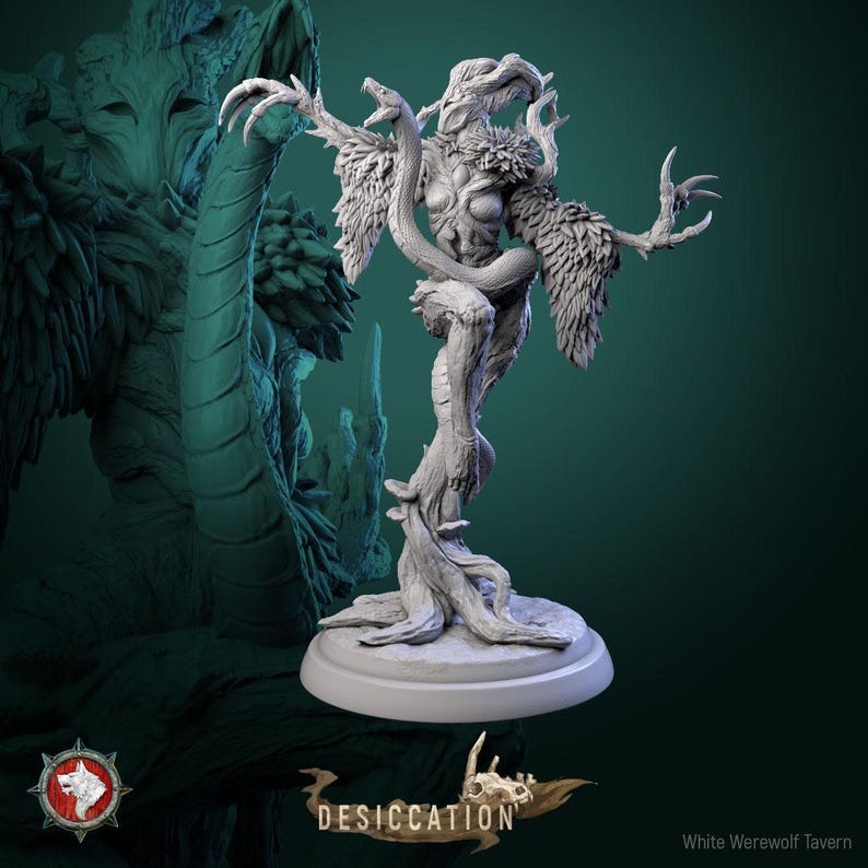 Infected Dryad Miniature | Tabletop RPG Miniature | White Werewolf Tavern | Roleplaying 3D Printed Fantasy Mini Infected Dryad 5