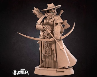 Female Half-Orc Ranger Miniature | Tabletop RPG Miniature | Bite the Bullet | Roleplaying 3D Printed Fantasy Mini