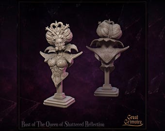 The Queen Of Shattered Reflection Bust | Tabletop RPG Miniature | Great Grimoire | Roleplaying 3D Printed Fantasy Mini