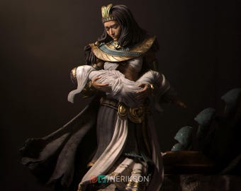 The Lost Guardian Miniature, Ankhira | Tabletop RPG Miniature | Nerikson | Roleplaying 3D Printed Fantasy Mini
