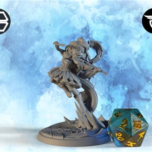 Female Halfling Bard Miniature, Mya | Twin Goddess Miniatures | Tabletop RPG Miniature | Roleplaying 3D Printed Fantasy Mini