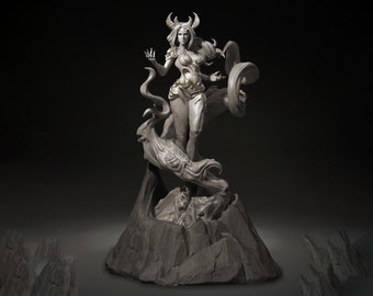 Female Demon Miniature, Lazabel | Tabletop RPG Miniature | Dungeons and Maidens | Roleplaying 3D Printed Fantasy Mini