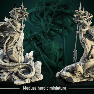 Medusa Miniature | Tabletop RPG Miniature | White Werewolf Tavern | Roleplaying 3D Printed Fantasy Mini