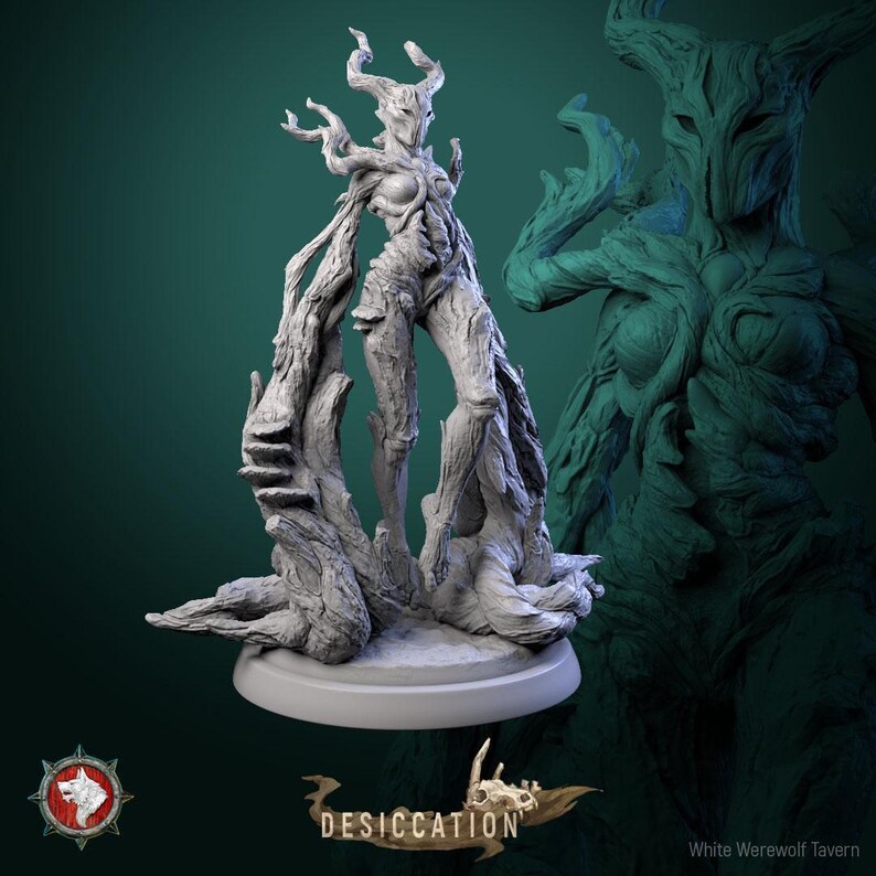 Infected Dryad Miniature | Tabletop RPG Miniature | White Werewolf Tavern | Roleplaying 3D Printed Fantasy Mini Infected Dryad 1