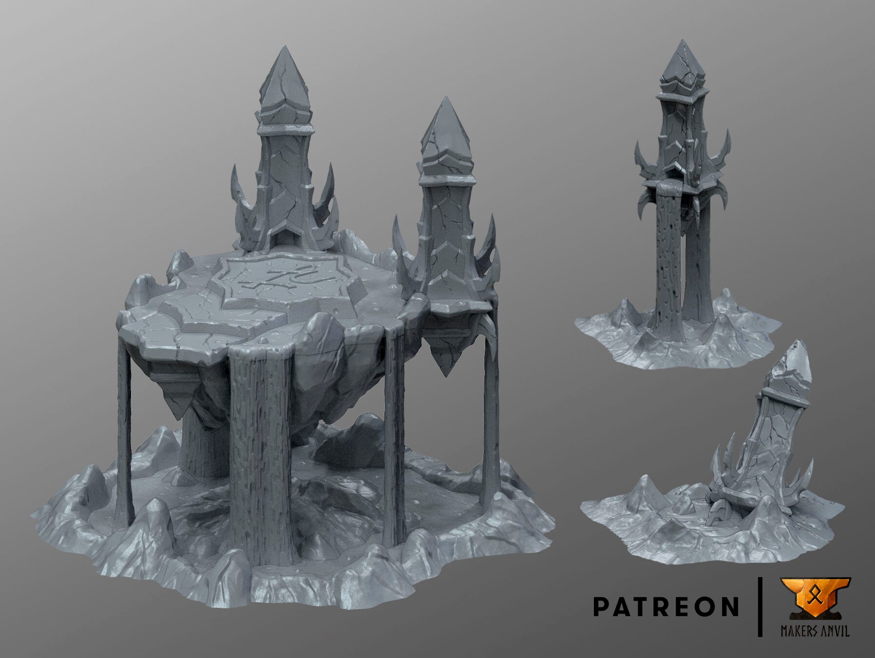Dark Elf Corrupt Floating Island Terrain Scenery | Makers Anvil ...