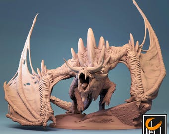 Ancient Magma Dragon Miniature | Tabletop RPG Miniature | Rescale Miniature | Roleplaying 3D Printed Fantasy Mini