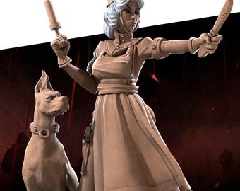 Battle Nurse  Miniature, Emilia | Tabletop RPG Miniature | Bite the Bullet | Roleplaying 3D Printed Fantasy Mini
