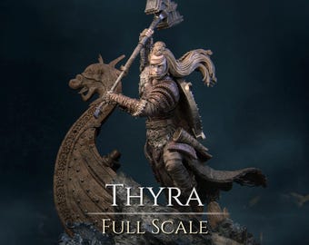 Thyra The Conqueror Diorama Miniature | Tabletop RPG Miniature | Nerikson | Roleplaying 3D Printed Fantasy Mini