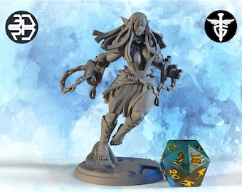 Female Elf Barbarian Miniature, Kaelith | Twin Goddess Miniatures | Tabletop RPG Miniature | Roleplaying 3D Printed Fantasy Mini