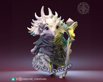 Triceratops Miniature | Tabletop RPG Miniature | Pepunki Creatures | Roleplaying 3D Printed Fantasy Mini