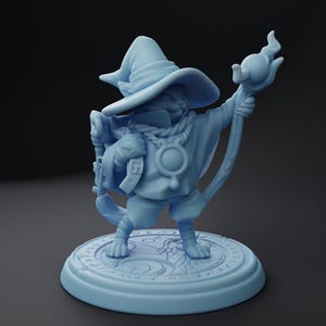 Tabaxi Wizard Miniature, Callum | Twin Goddess Miniatures | Tabletop RPG Miniature | Roleplaying 3D Printed Fantasy Mini