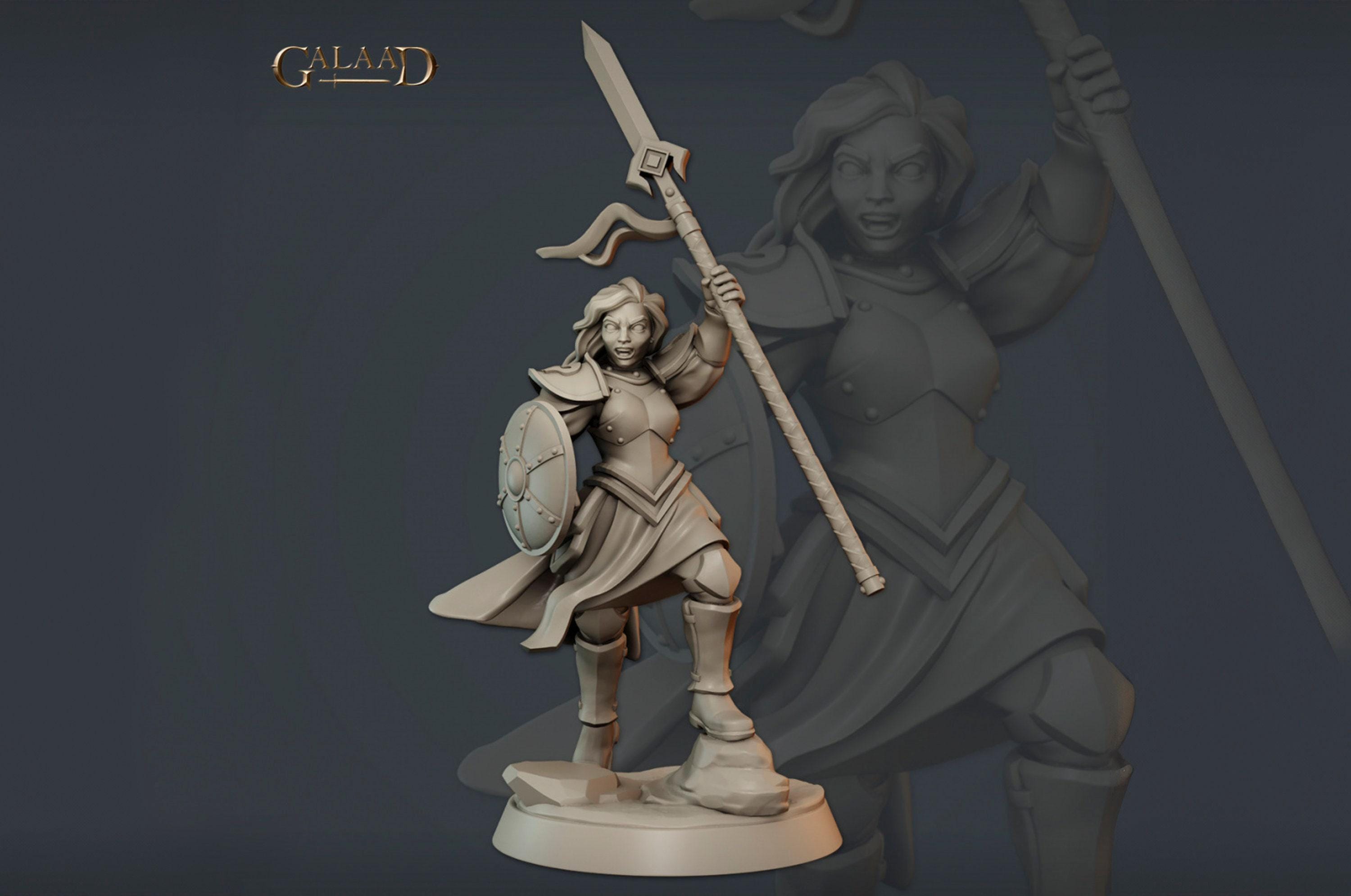 Mini Female Female Vanguard Miniature | Tabletop RPG Miniature | Galaad Miniatures ...