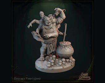 Chef of the Dark Feast Miniature, Epicurus Void | Tabletop RPG Miniature | Great Grimoire | Roleplaying 3D Printed Fantasy Mini