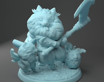 Pomeranian Swarm Miniature | Twin Goddess Miniatures | Tabletop RPG Miniature | Roleplaying 3D Printed Fantasy Mini