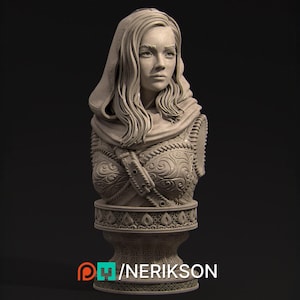 Unseen Blade Bust, Artemisia | Tabletop RPG Miniature | Nerikson | Roleplaying 3D Printed Fantasy Mini