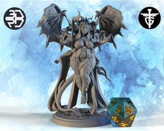 Succubus Miniature | Twin Goddess Miniatures | Tabletop RPG Miniature | Roleplaying 3D Printed Fantasy Mini