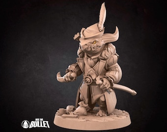 Kobold Minstrel Miniature | Tabletop RPG Miniature | Bite the Bullet | Roleplaying 3D Printed Fantasy Mini