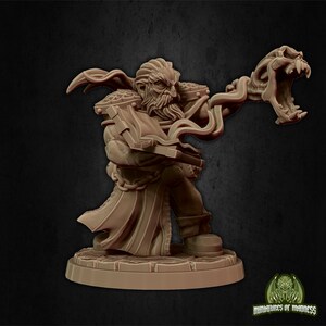 Dwarf Sorcerer Miniature, Kenus Soulstealer | Tabletop RPG Miniature | Miniatures of Madness | Roleplaying 3D Printed Fantasy Mini