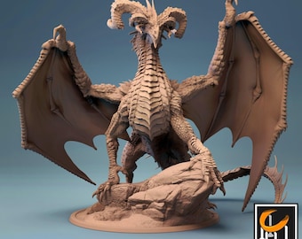 Ancient Black Dragon Miniature | Tabletop RPG Miniature | Rescale Miniature | Roleplaying 3D Printed Fantasy Mini