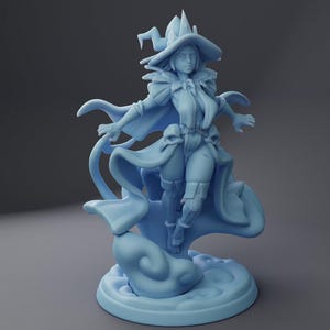 Witch Queen Miniature | Twin Goddess Miniatures | Tabletop RPG Miniature | Roleplaying 3D Printed Fantasy Mini