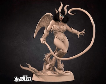 Succubus Miniature, Mara | Tabletop RPG Miniature | Bite the Bullet | Roleplaying 3D Printed Fantasy Mini