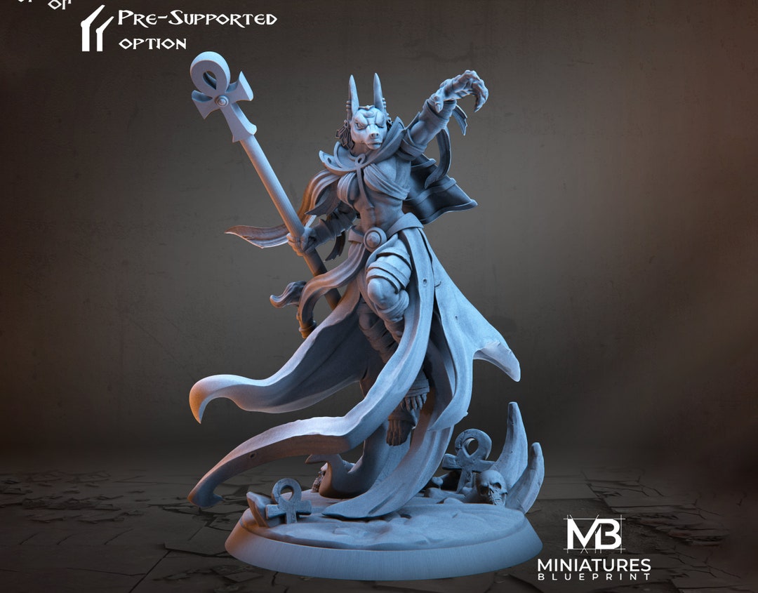 Anubis Mage Miniature Tabletop RPG Miniature Miniatures Blueprint ...