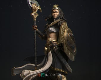 Female Guardian Miniature, Ankhira | Tabletop RPG Miniature | Nerikson | Roleplaying 3D Printed Fantasy Mini