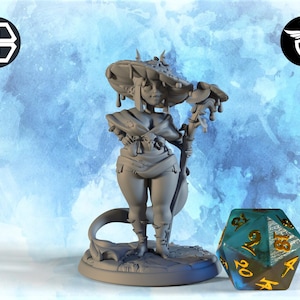 Female Spore Druid Miniature, Coprini | Twin Goddess Miniatures | Tabletop RPG Miniature | Roleplaying 3D Printed Fantasy Mini