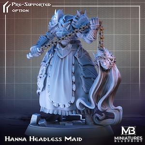 Headless Maid Miniature, Hanna | Tabletop RPG Miniature | Miniatures Blueprint | Roleplaying 3D Printed Fantasy Mini